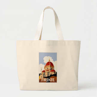 1930 Florence Italy Duomo Travel Poster Large Tote Bag