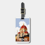 1930 Florence Italy Duomo Travel Poster Luggage Tag at Zazzle