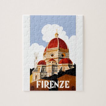1930 Florence Italy Travel Poster Jigsaw Puzzle by Retrographica at Zazzle