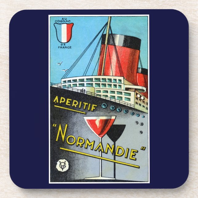 1930 French Apertif Normandie Drink Coaster (Front)