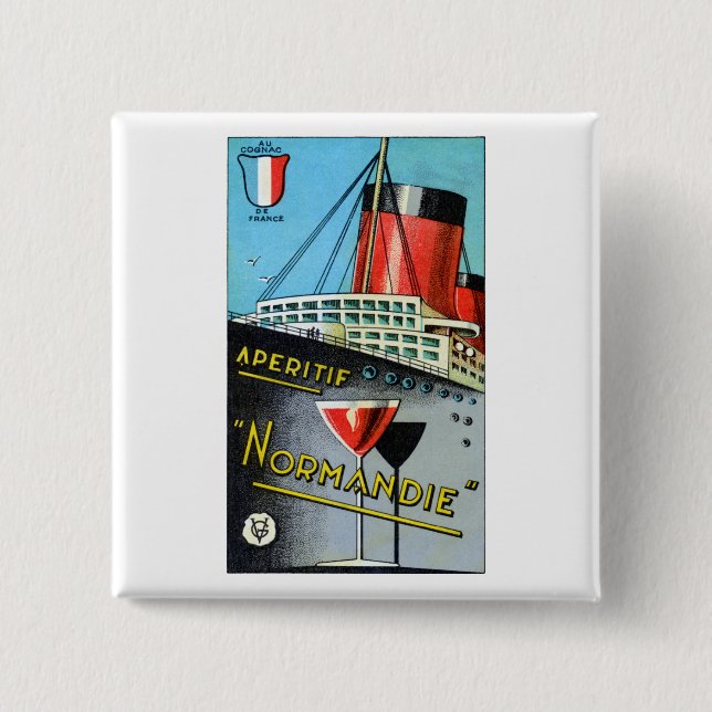 1930 French Apertif Normandie Pinback Button (Front)