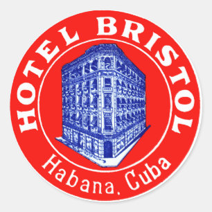 1930 Hotel Bristol Cuba Classic Round Sticker