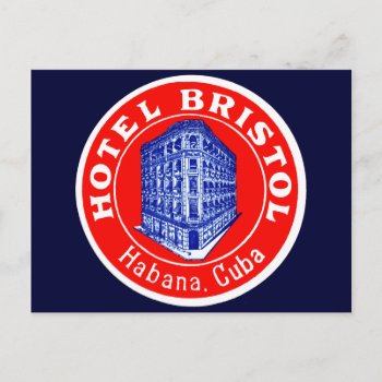1930 Hotel Bristol Cuba Postcard by historicimage at Zazzle