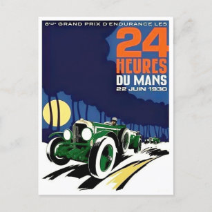 1930 Le Mans 24 hr vintage racing Postcard