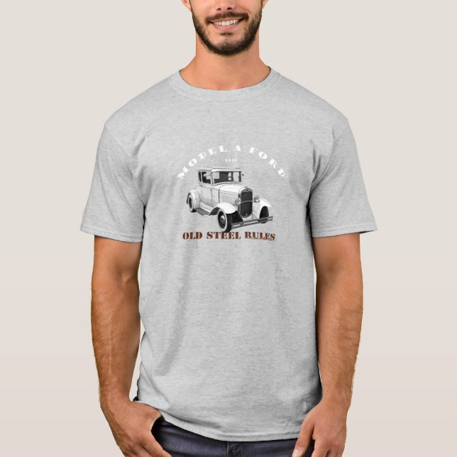 1930 Model A. White Vintage Car. Hotrod 1930. T-Shirt (Front)
