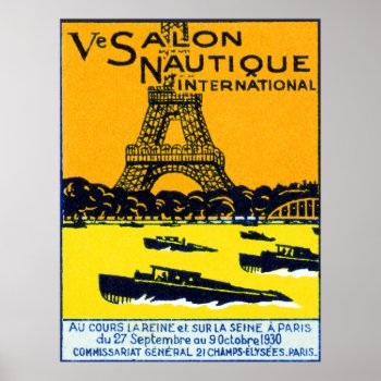 1930 Paris Boat Show Poster by historicimage at Zazzle