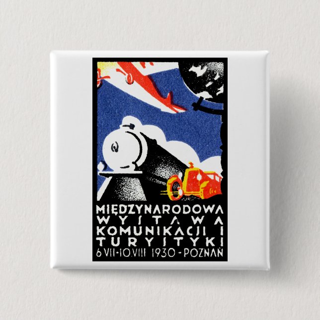 1930 Poznan Expo Poster Pinback Button (Front)
