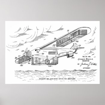 1930 Safety Airplane Patent Art Drawing Print by AcupunctureProducts at Zazzle