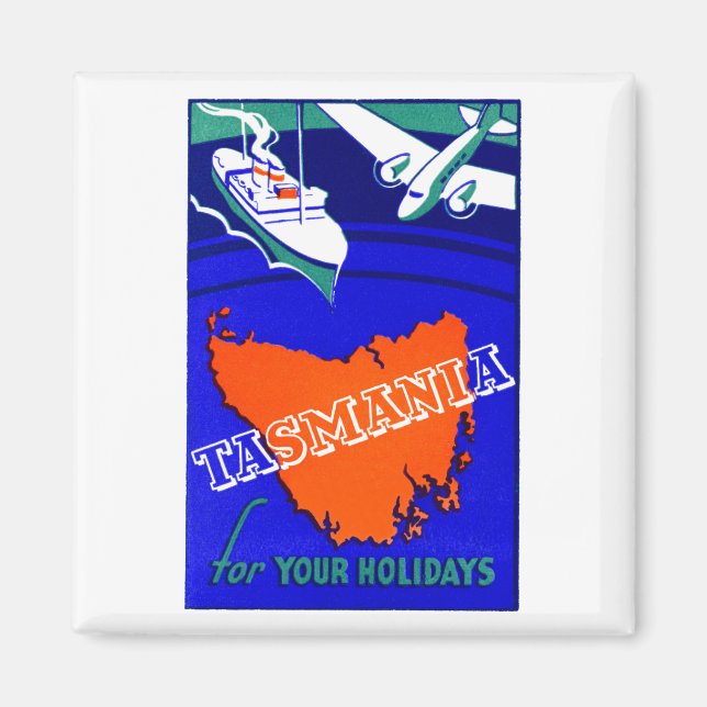 1930 Tasmania Travel Poster Magnet (Front)