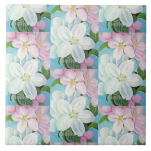 1930 Vintage Apple Blossoms Georgia O'Keefe Tile