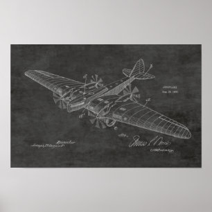 1930 Vintage Boat Airplane Patent Drawing Print