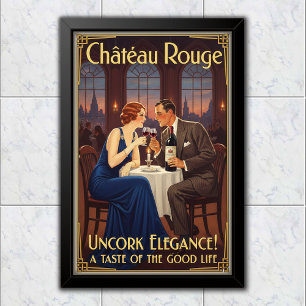 1930 Vintage Château Rouge Wine Advertising Poster