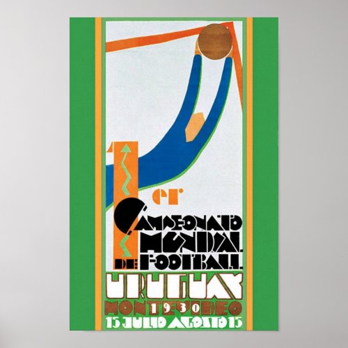 1930 Vintage World Cup Football Poster print