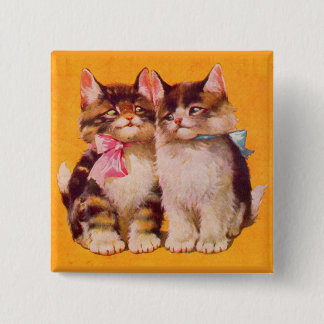 1930s adorable floofy kittens button