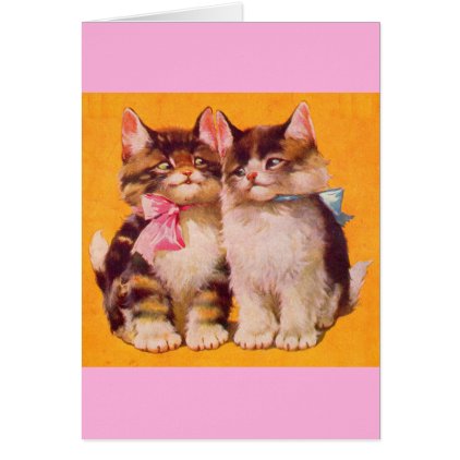 1930s adorable floofy kittens card