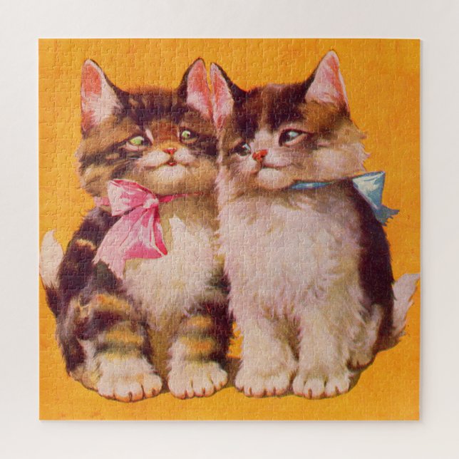 1930s adorable floofy kittens jigsaw puzzle (Vertical)