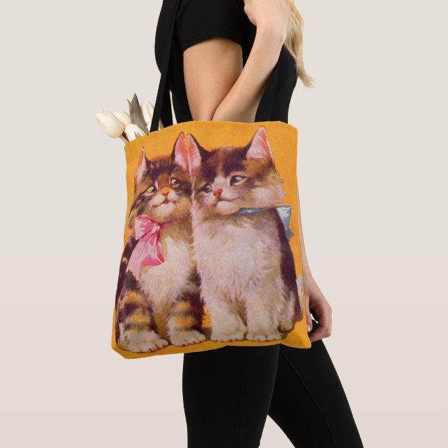 1930s adorable floofy kittens tote bag (Close Up)