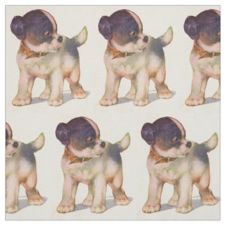 1930s adorable puppy no. 1 novelty print fabric