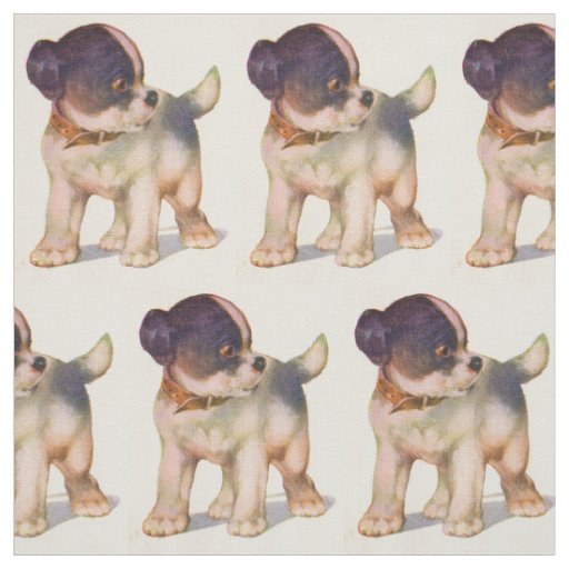1930s adorable puppy no. 1 novelty print fabric