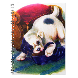 1930s adorable puppy no. 3 chewing on a shoe notebook