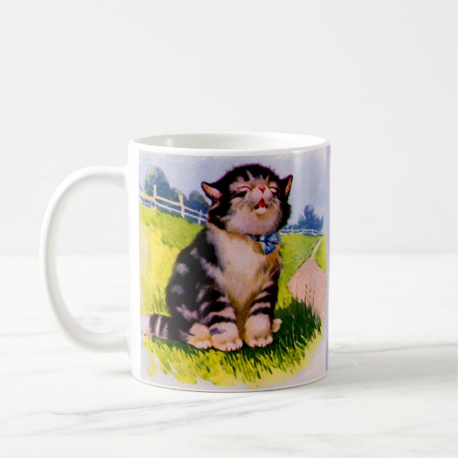 1930s adorable singing kitten coffee mug (Left)