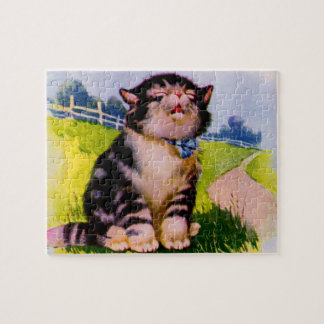 1930s adorable singing kitten jigsaw puzzle