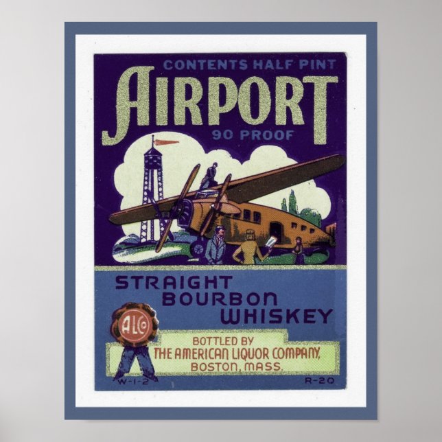 1930's Airport Bourbon Whiskey Poster (Front)
