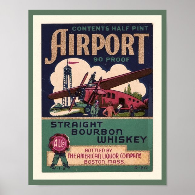 1930's Airport Bourbon Whiskey Poster (Front)