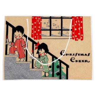 1930s art deco Christmas Cheer Large Gift Bag