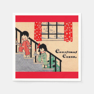 1930s art deco Christmas Cheer Napkins