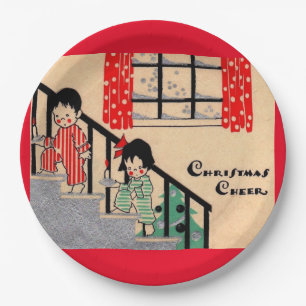 1930s art deco Christmas Cheer Paper Plates