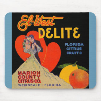 1930s art deco El-West Delite Florida Citrus Fruit Mouse Pad