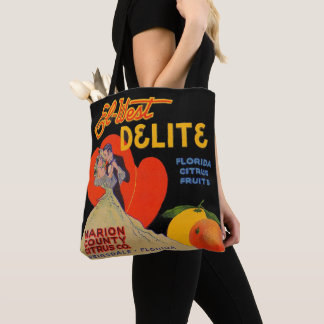 1930s art deco El-West Delite Florida Citrus Fruit Tote Bag