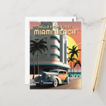 1930s Art Deco Miami Beach Ocean Drive Sunset
