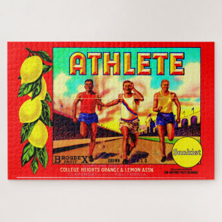 1930s Athlete fruit crate label Jigsaw Puzzle