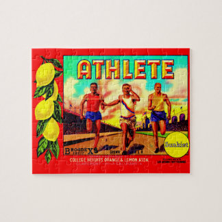 1930s Athlete fruit crate label Jigsaw Puzzle