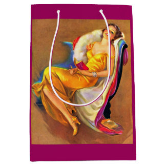1930s beauty print medium gift bag
