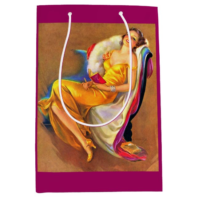 1930s beauty print medium gift bag (Front)