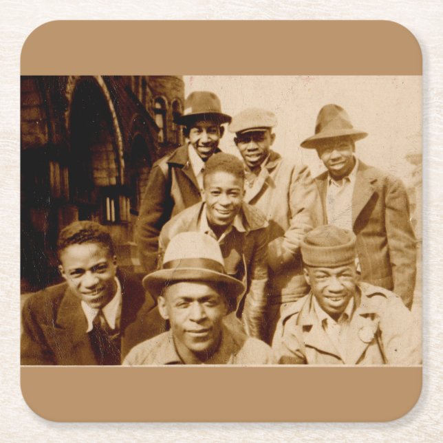 1930s boyz from the hood RPPC Square Paper Coaster (Front)