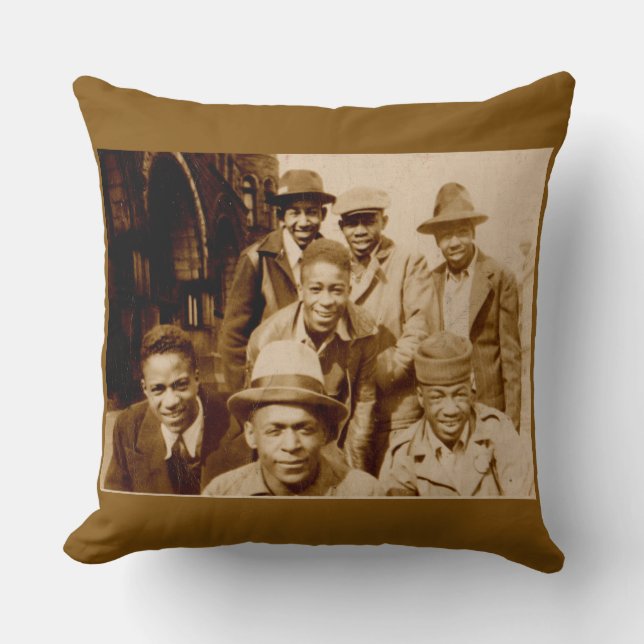 1930s boyz from the hood RPPC Throw Pillow (Front)
