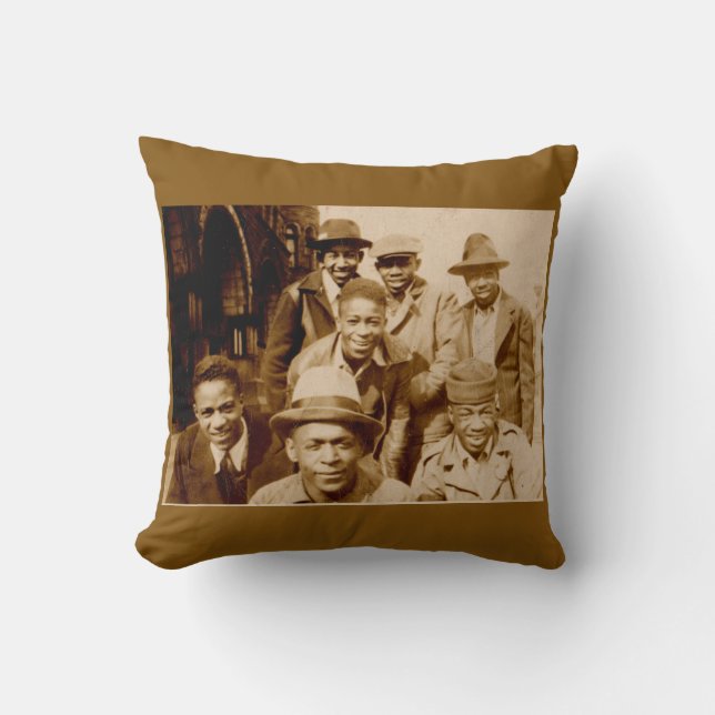 1930s boyz from the hood RPPC Throw Pillow (Front)