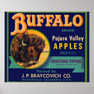 1930s Buffalo Brand Apples crate label Poster