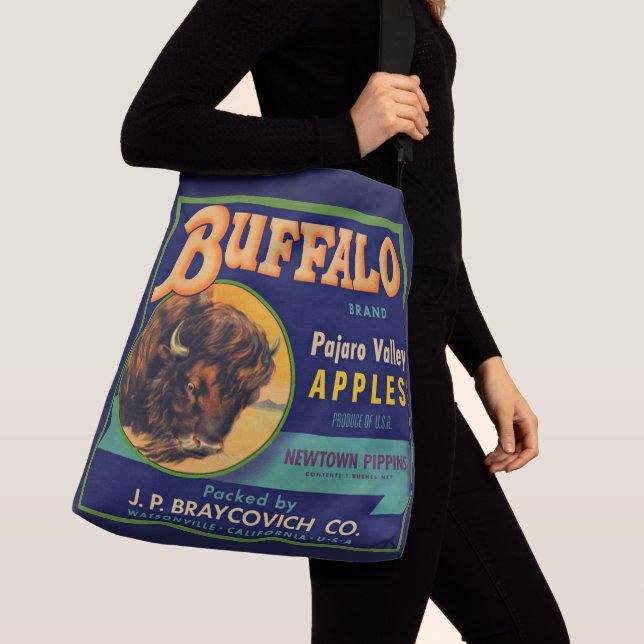 1930s Buffalo Brand Apples crate label print Crossbody Bag (Close Up)