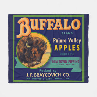 1930s Buffalo Brand Apples crate label print Fleece Blanket