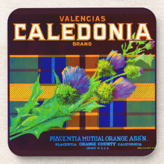 1930s Caledonia orange crate label Beverage Coaster