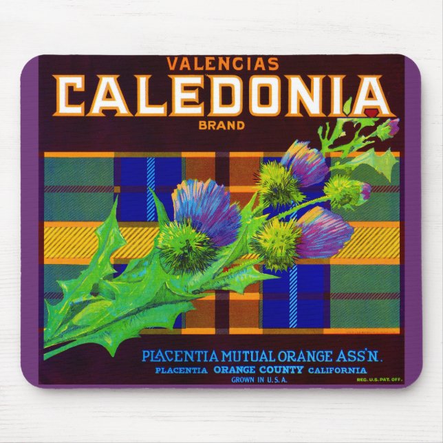 1930s Caledonia orange crate label Mouse Pad (Front)