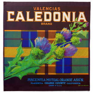 1930s Caledonia orange crate label print Cloth Napkin
