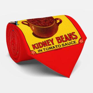 1930s Canadian Beauty kidney beans label print Tie