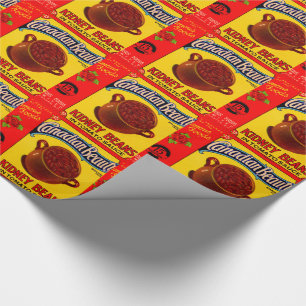 1930s Canadian Beauty kidney beans label Wrapping Paper