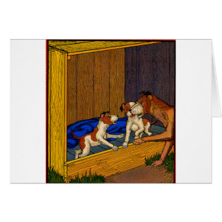 1930s children's book art puppies and Mama